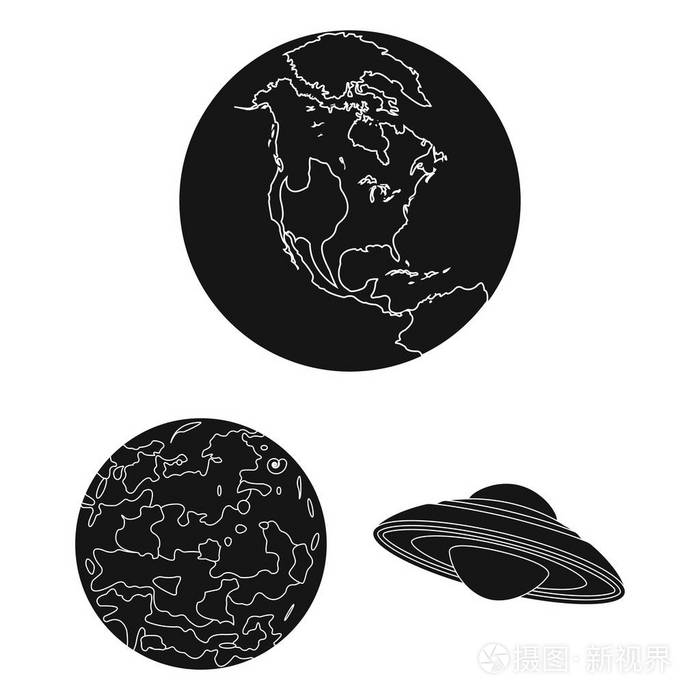 宇宙与天文学矢量符号股票网页插图