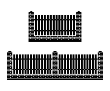 栅栏。图标隔离对象轮廓