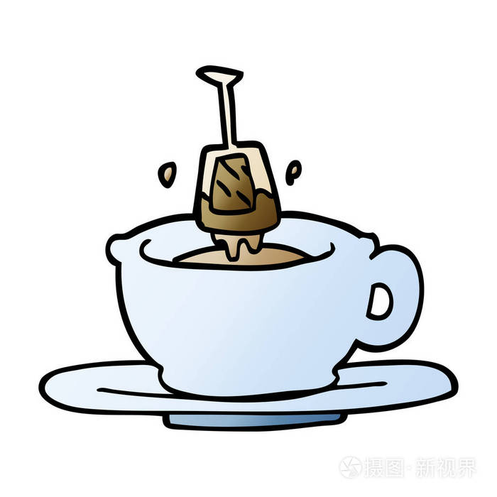 动画片涂鸦杯茶