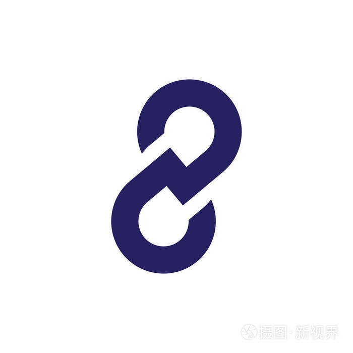 八数字与电子抽象标志图标向量