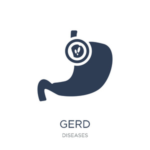 格德图标。时尚平的向量 gerd 图标在白色背景从疾病汇集, 向量例证可用于网络和移动, eps10