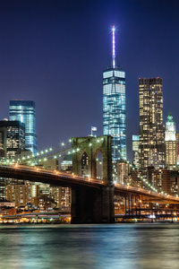纽约城市天际线 w 布鲁克林桥