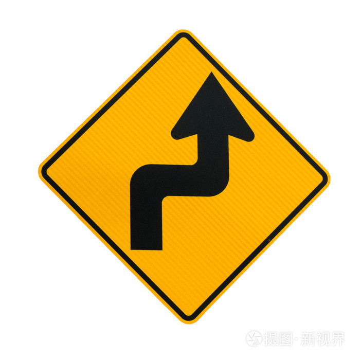 路标指示急转弯
