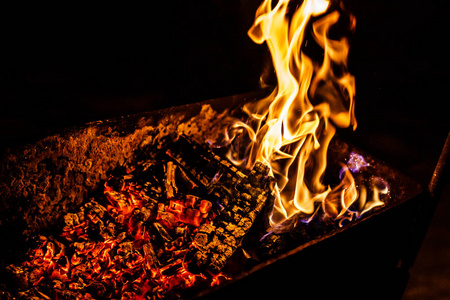 燃烧的木柴在壁炉里关闭图片