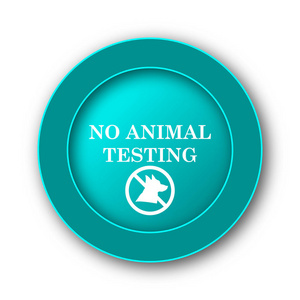 没有动物测试图标。白色背景上的互联网按钮