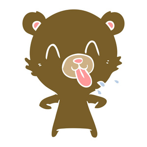 粗鲁的扁平颜色风格动画片熊