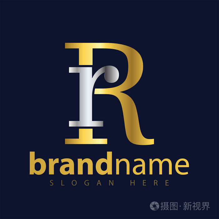 rr 初始字母徽标图标矢量