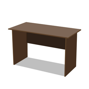 白色背景向量上的木桌孤立插图