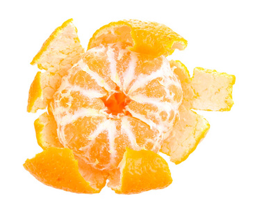成熟的甜橘，孤立在白色