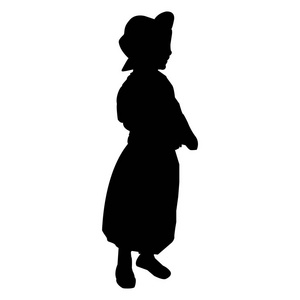 女性剪影黑色在白色背景向量例证