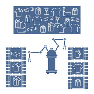 智能自动分拣衣服。用机器人机制替换人。人工智能的发展