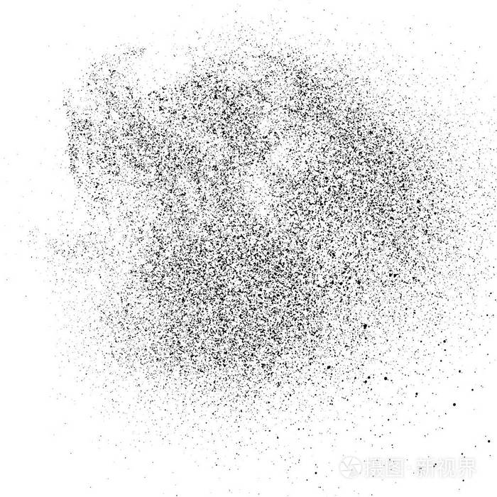 插画 白色背景上的黑色颗粒状纹理.灰尘覆盖.深色噪音颗粒.