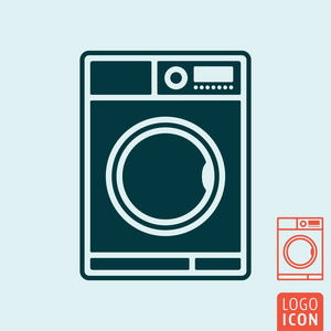 清洗衣服符号线设计, 洗衣机图标
