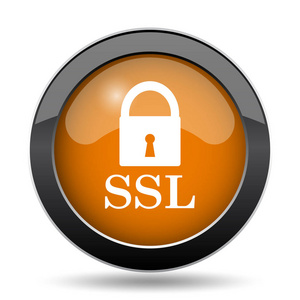 Ssl 图标。在白色背景上的 Ssl 网站按钮