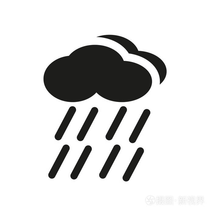 降水图标.时尚的降雨雪标志概念在白色背景从天气汇集