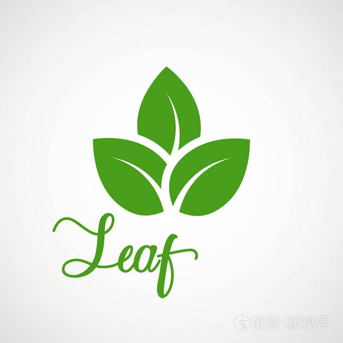 绿叶标志图标矢量设计.景观设计,园林,植物,自然与生态矢量标识.