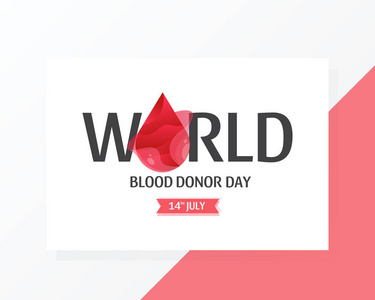 向量世界献血者天6月14日。海报。血滴。捐赠血液概念。血友病天例证。网页背景