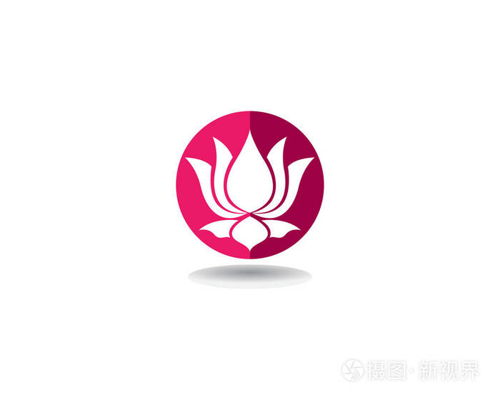 美矢量荷花设计徽标模板图标