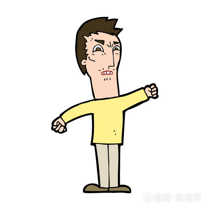 卡通生气的男人