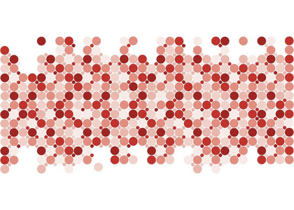 红色现代几何圈子抽象背景。虚线纹理模板。几何图案