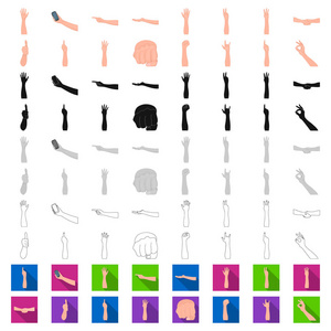 手势和他们的意思卡通图标集合中的设计。传播媒介符号股票的情感部分 web 插图