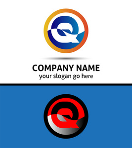 抽象图标基于字母 Q logo 的矢量图