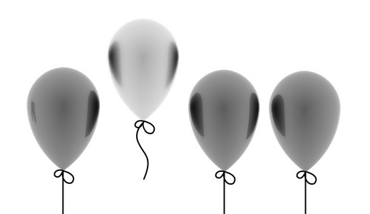 黑色和白色的气球概念呈现