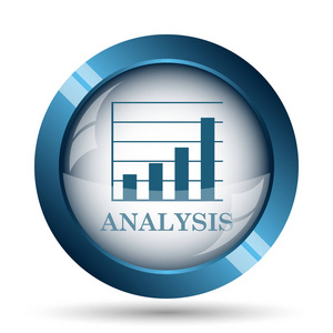 分析图标。白色背景上的互联网按钮