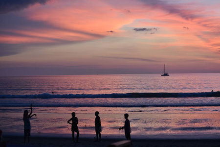 泰国海滩日落