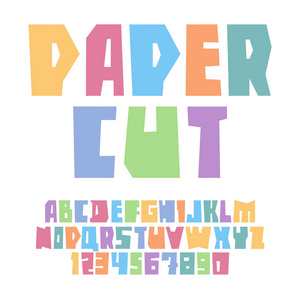 字体剪纸剪上大写柔和的颜色