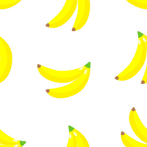 矢量插图。无缝模式。热带饰品黄色香蕉
