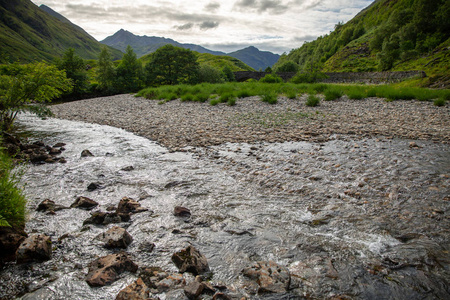 自然高地地道风景凯尔 Glenshiel 徒步旅行苏格兰旅行