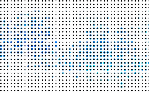 明亮的蓝色的向量现代几何圆圈抽象背景。虚线的纹理模板。在半色调风格与梯度的几何图案