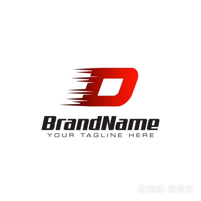 字母初始 d 速度标志设计模板