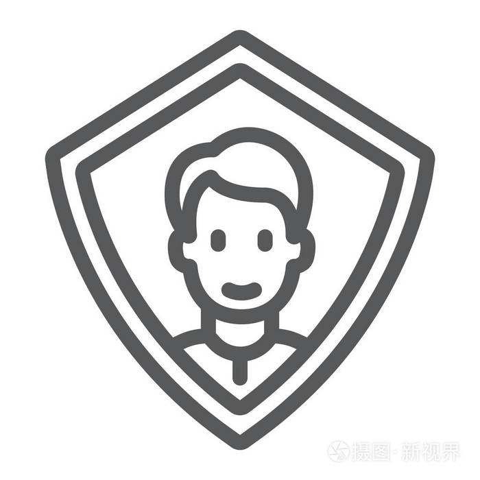 脸部id 保护线图标, 人脸识别和人脸识别, 面扫描符号