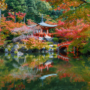 秋天在京都醐寺图片