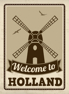 欢迎来到荷兰复古海报