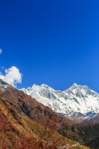 在喜马拉雅山脉的高山风景