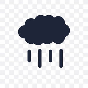 降雨透明图标。从天气集合的降雨符号设计。简单的元素向量例证在透明背景