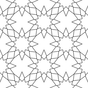几何装饰品。用于网络纺织品和墙纸的白色和黑色无缝图案