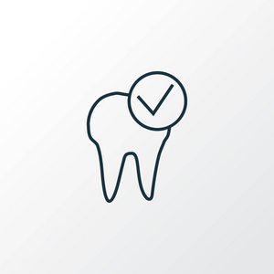 牙科护理图标线符号。时尚风格的优质隔离保健元素