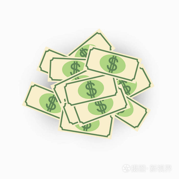 插画 纸币, 货币, 比尔.向量元素在被隔绝的白色背景.eps