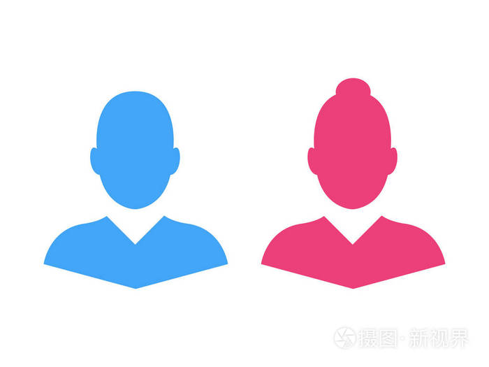 用户图标配置文件头像男性女性插图图标矢量