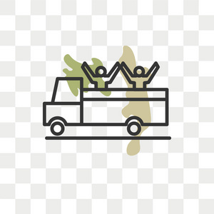 卡车矢量图标隔离在透明背景, 卡车徽标概念