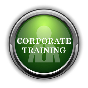 企业培训图标。在白色背景下的企业培训网站按钮