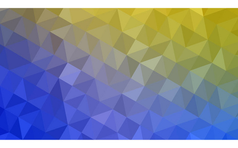 浅蓝色，黄色矢量三角形模糊背景设计。在折纸样式与梯度几何背景