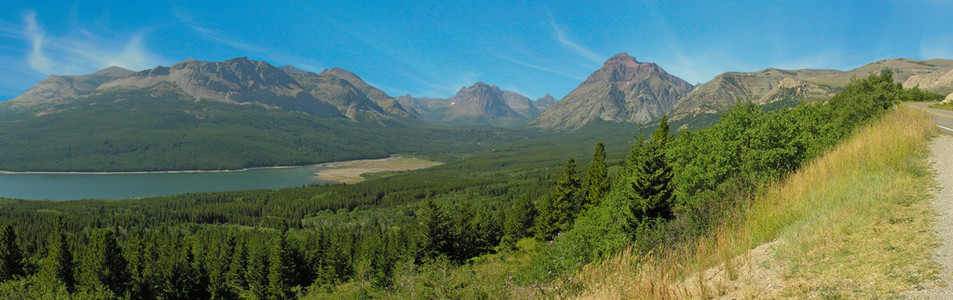 冰川国家公园的全景视图