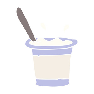 平色例证动画片酸奶