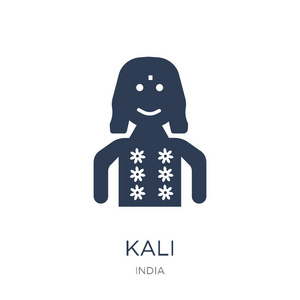 卡利图标。时尚的平面向量 kali 图标在白色背景从印度汇集, 向量例证可以为网和移动, eps10