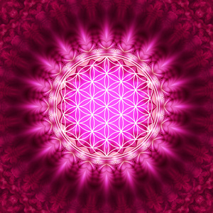 生命花半色调图案生命之花背景发光的几何生命之花符号的生命之花的长